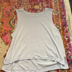 Light blue cropped lululemon tank